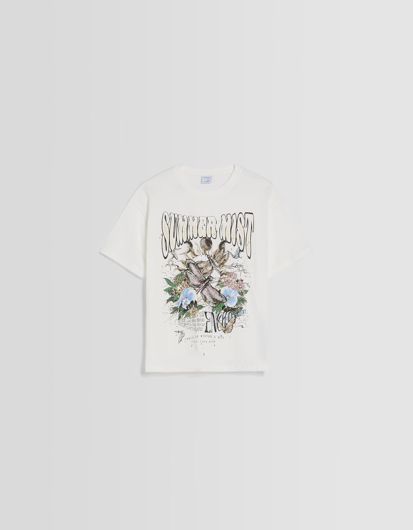 Camiseta de manga curta com estampa
