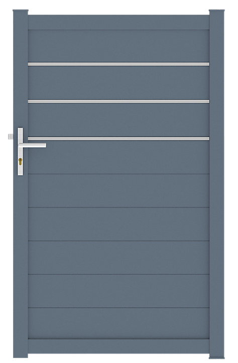 Portillon aluminium Alpes trio gris anthracite 7016 100X160 cm Jardimat