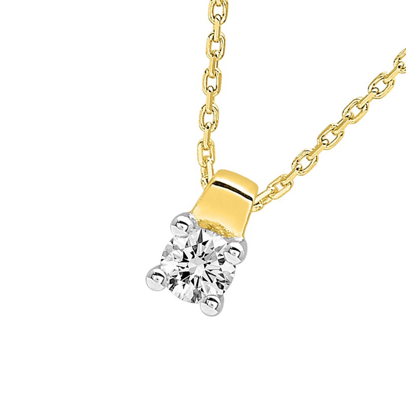 Collier Femme - Or 18 Carats - Diamant 0,18 Carats - Longueur : 42 cm