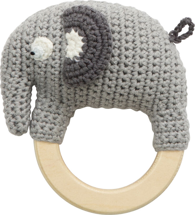 Sebra Hæklet rangle, elefanten Fanto, classic grey Grå