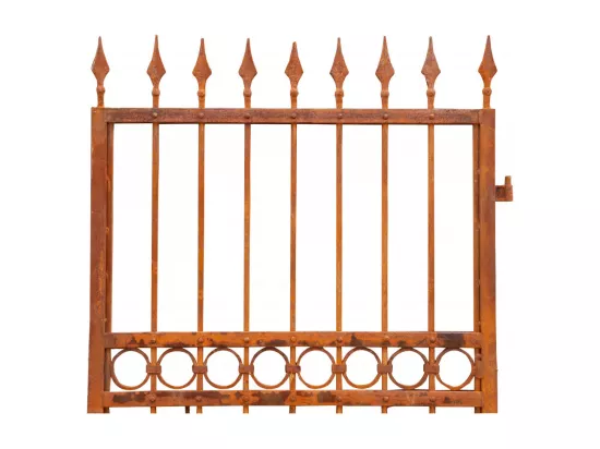 BISCOTTINI Portail en fer - Fer massif avec détails ornementaux anciens - Clôture en fer - Portail en métal - Porte décorative - Portail d'entrée - Mobilier d'extérieur - 107x8x200 cm