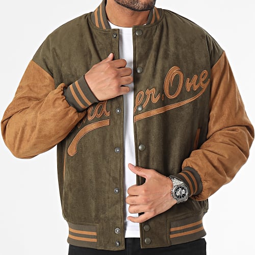 Veste Teddy Vert Kaki Camel
