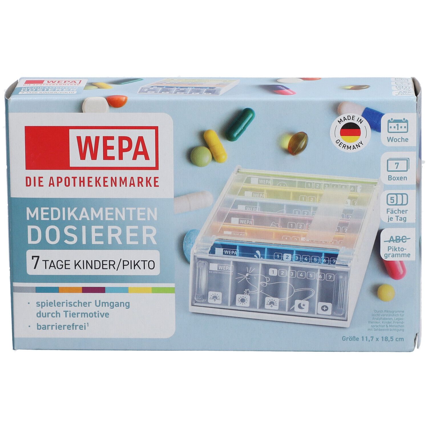 WEPA Medikamenten Dosierer 7 Tage Kinder/Piktogramme