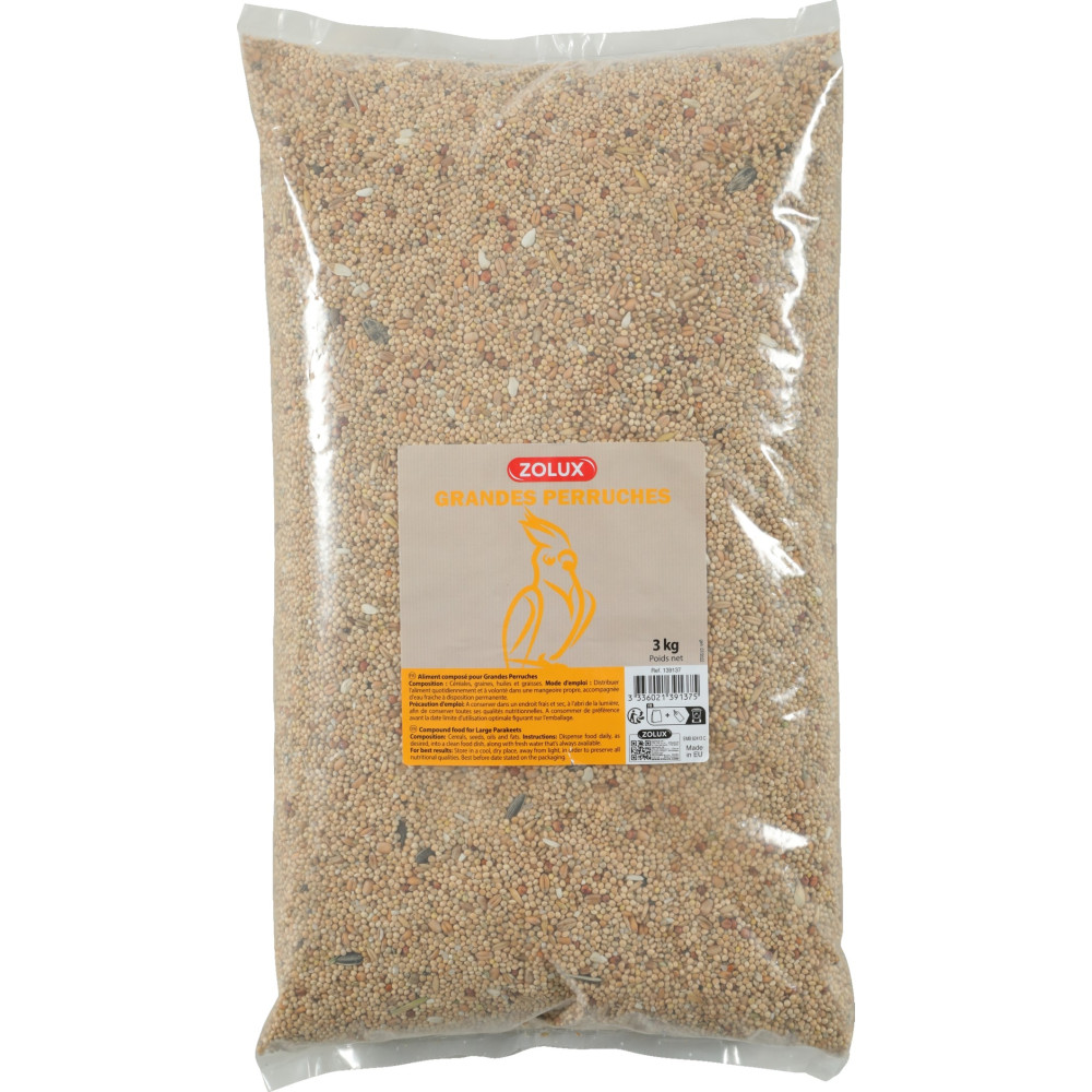 Graines pour grandes perruches sac de 3 kg pour oiseaux