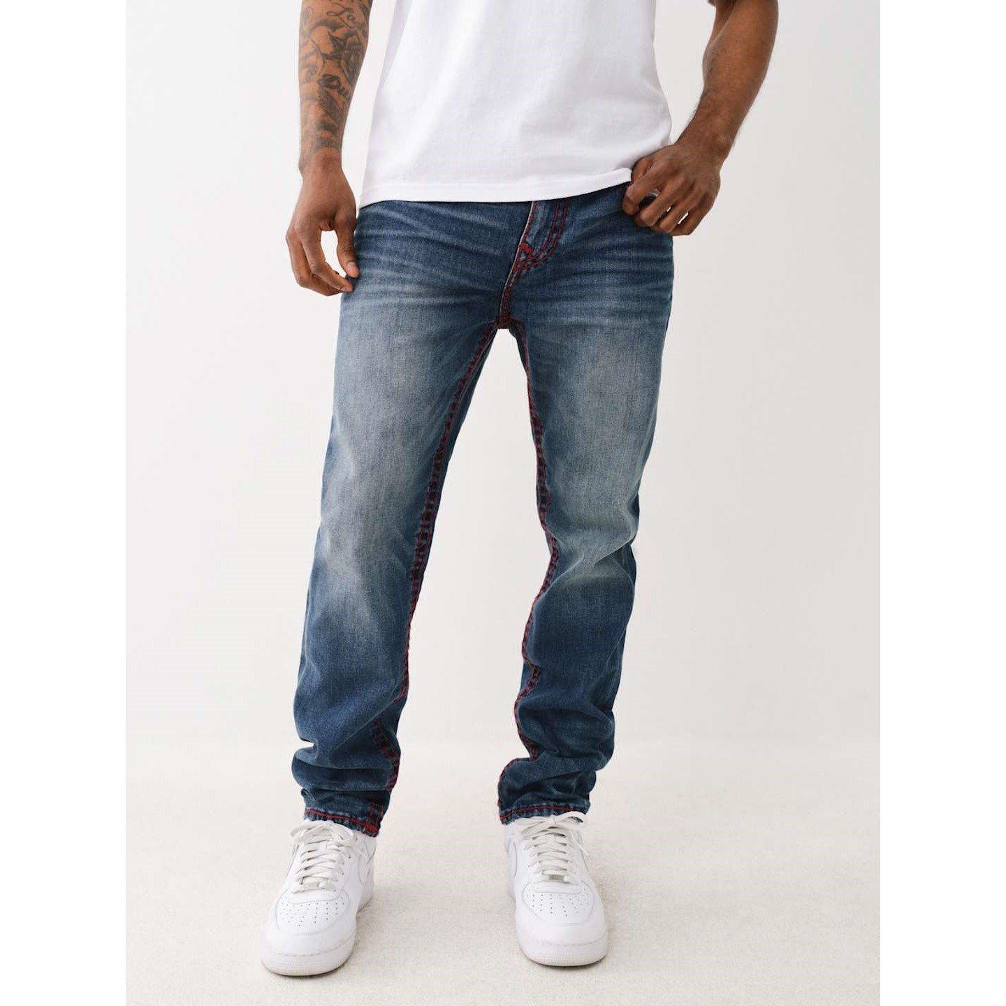 True Religion TR Rocco Slim Fit Mid Rise Washed Jeans Mens