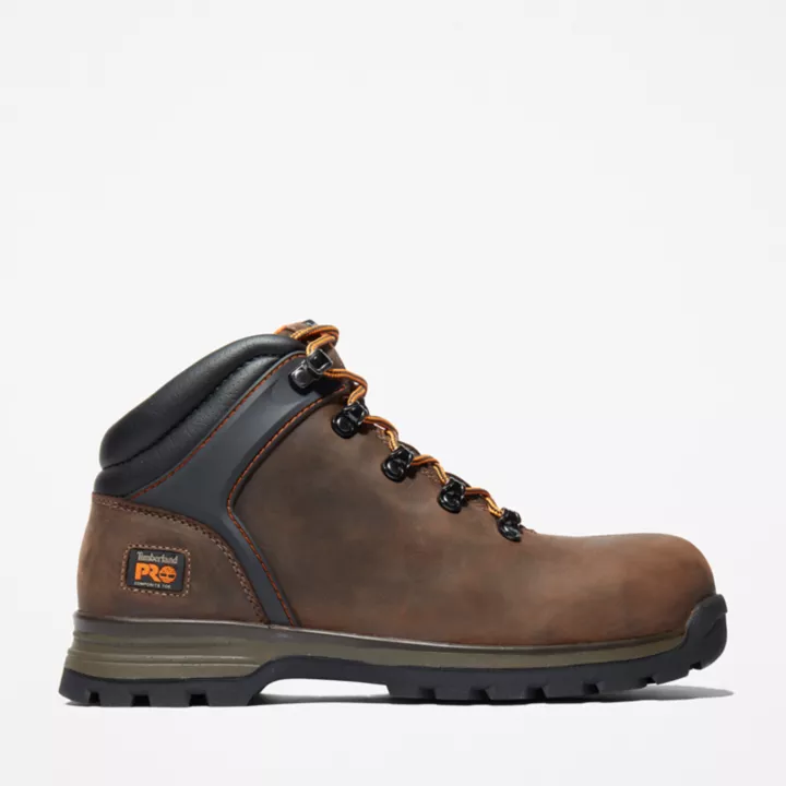 Bota de trabalho Splitrock XT com biqueira de proteção para homens, na cor marrom.