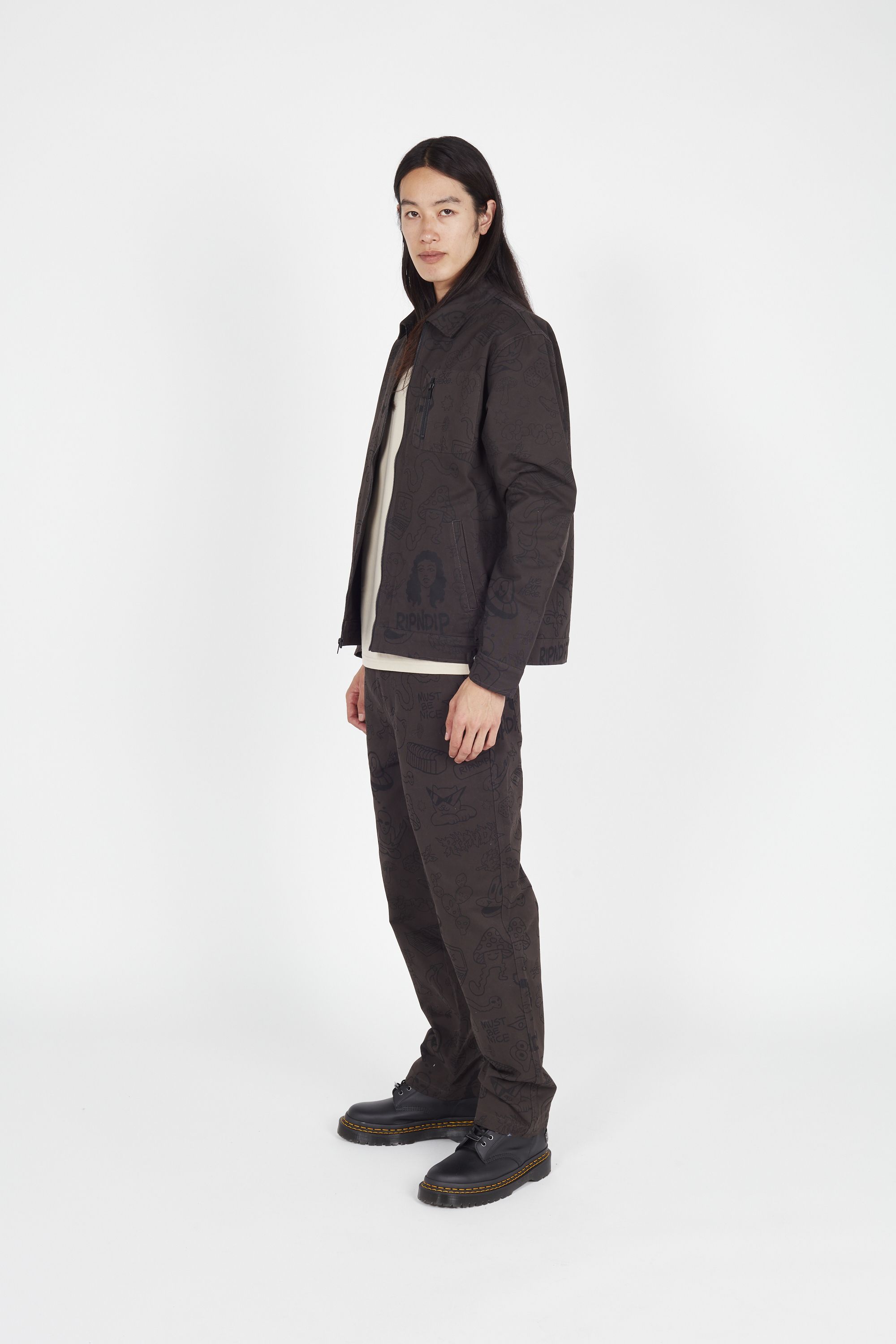 RIPNDIP VESTE Nerm Doodle Work Marron