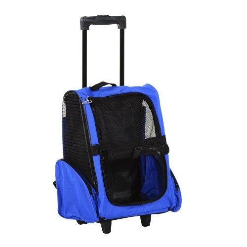 Carrinho/transportador 2 em 1 para animais de estimação PawHut, azul