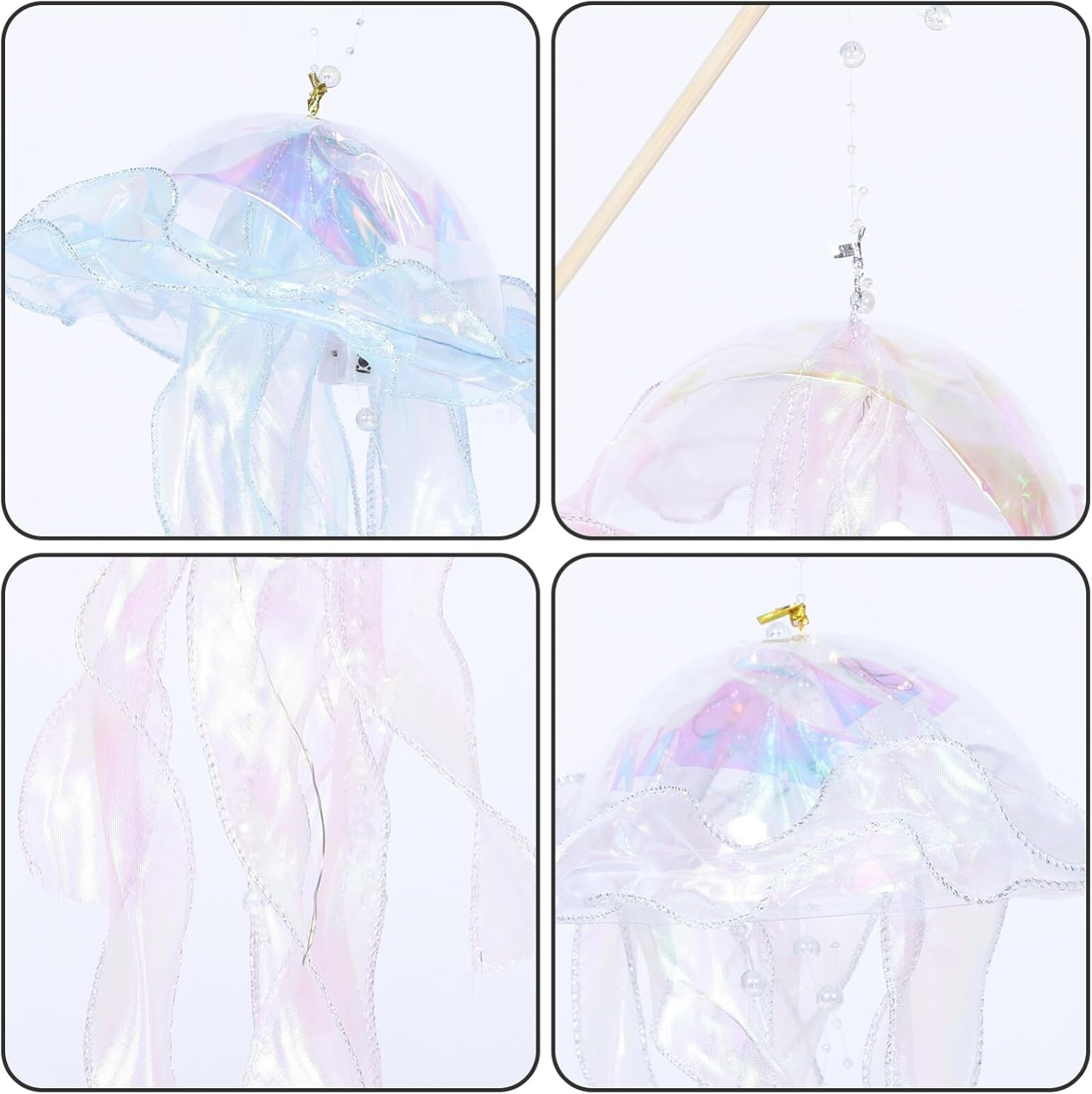 (5er Set) Ø20cm Quallen Laterne Party Deko Hängelampe Kinderzimmer Jellyfish Lampe (inkl. LR44 Batterien)