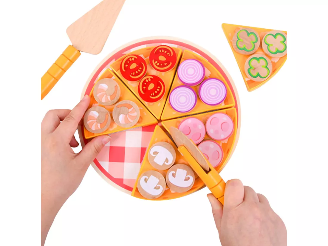 Jeu de Pizza pour Enfants Okhar À partir de 3 ans Bois Multicolore