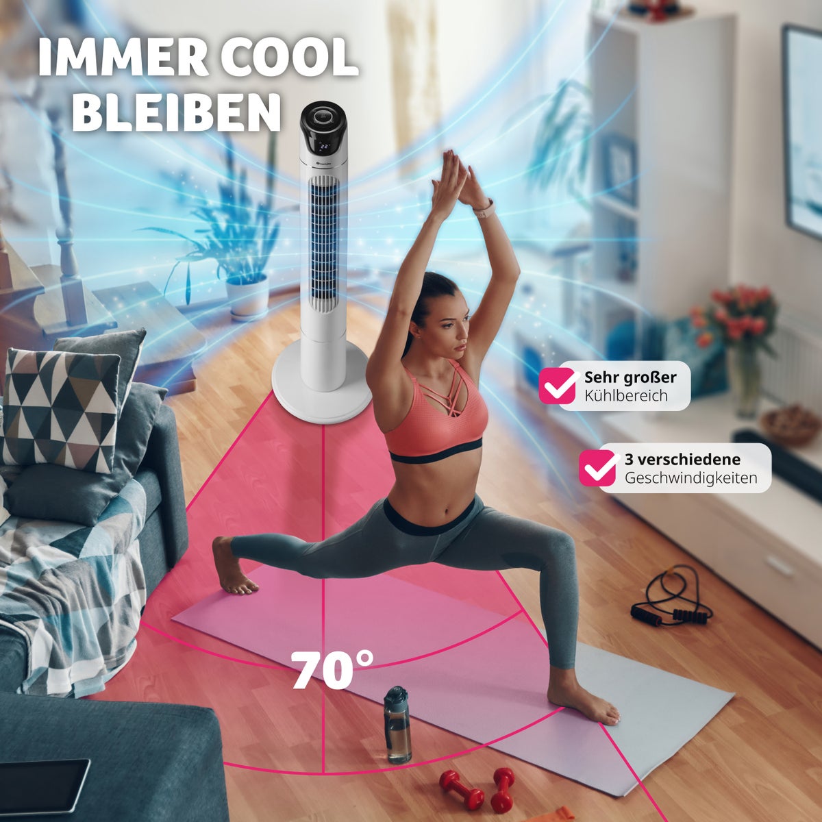 Torenventilator tectake oscillerend 31 x 110 cm