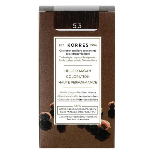 Coloração permanente Korres Castanho Dourado 5.3