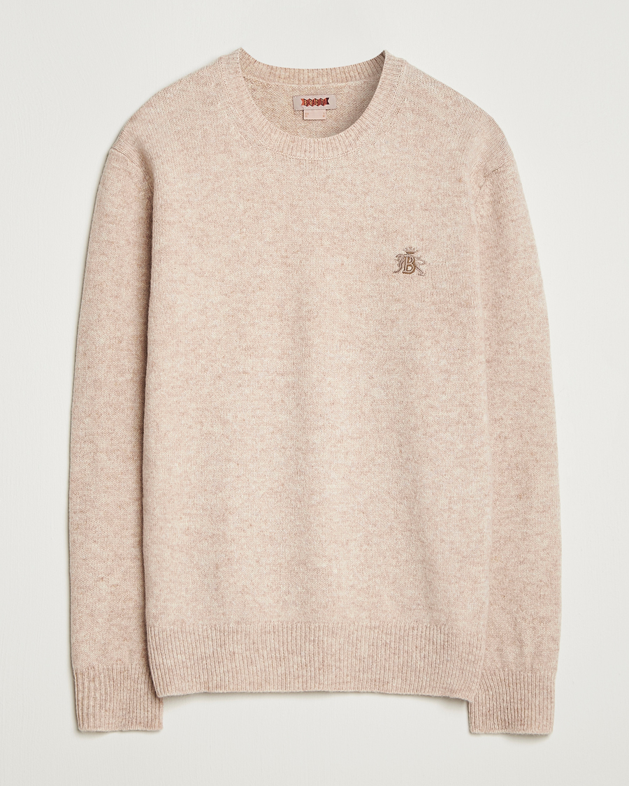 Baracuta Shetland Virgin Wool Crew Neck Antique White