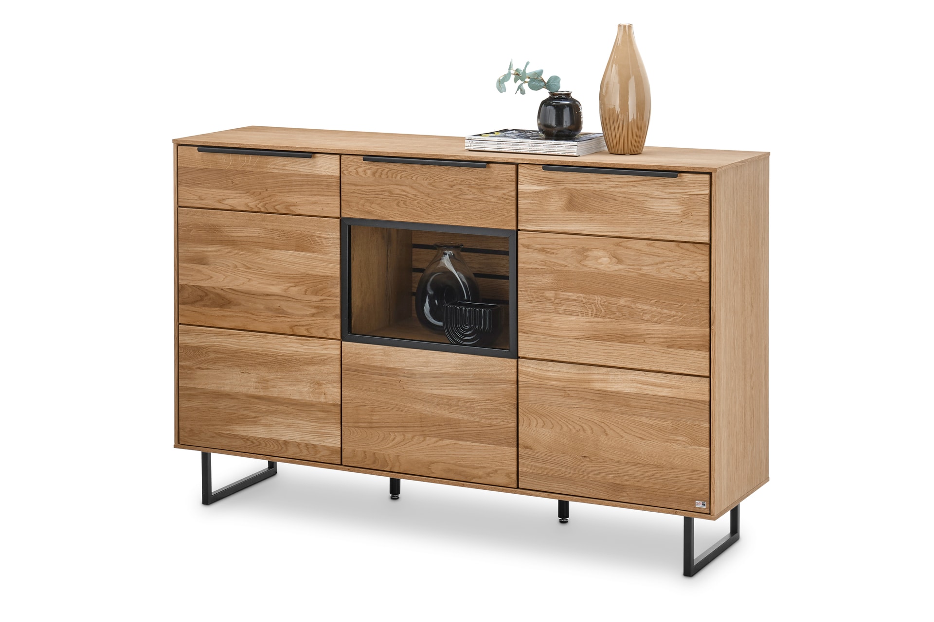 set one by Musterring Sideboard JACKSON 150 x 94 cm Eiche massiv/Eiche furniert