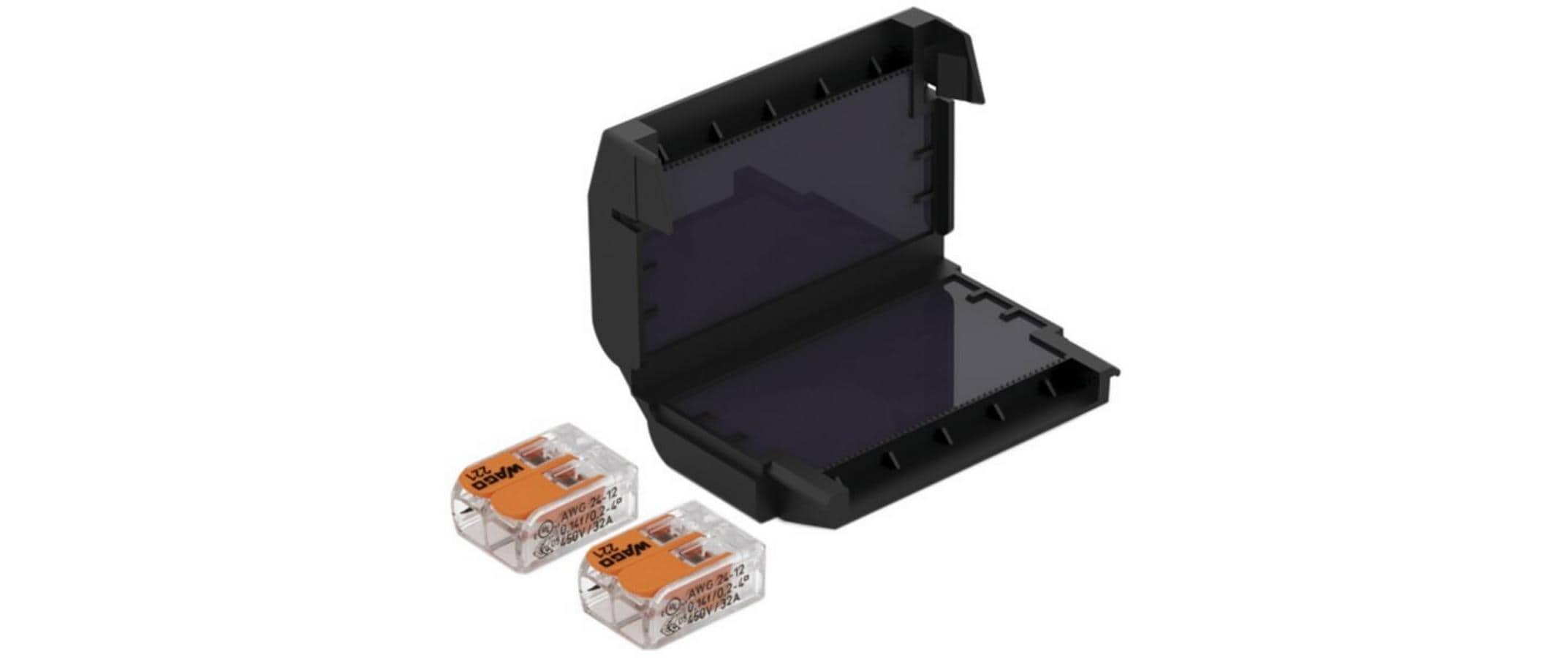 Gel Box 222, IPx8, mit Wago Compact KlemmenGelbox zum Feuchtigkeitsschutz von Wago Compact Verbindungsklemmen