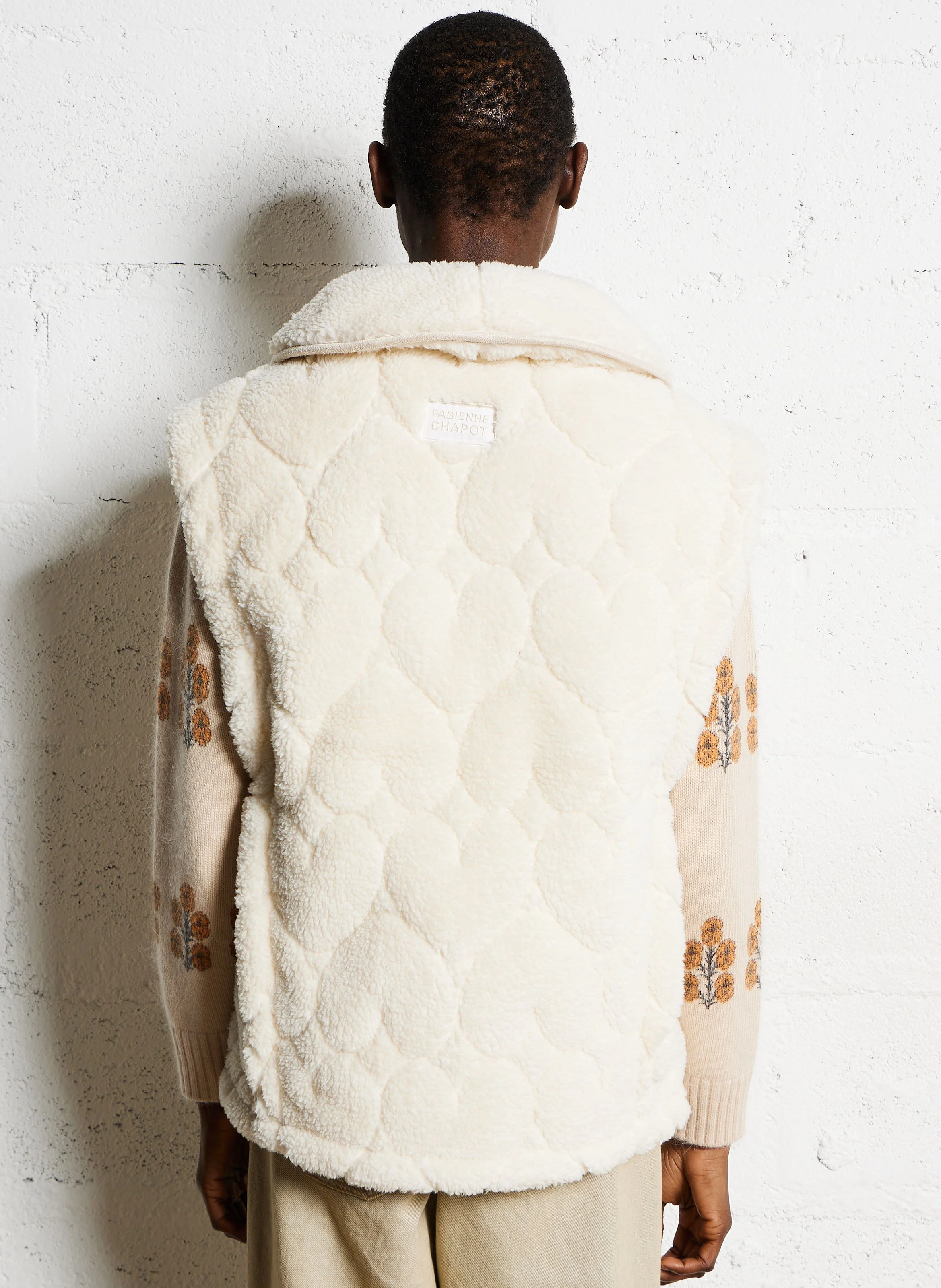 MERLIN - Veste droite en fourrure synthétique | Blanc