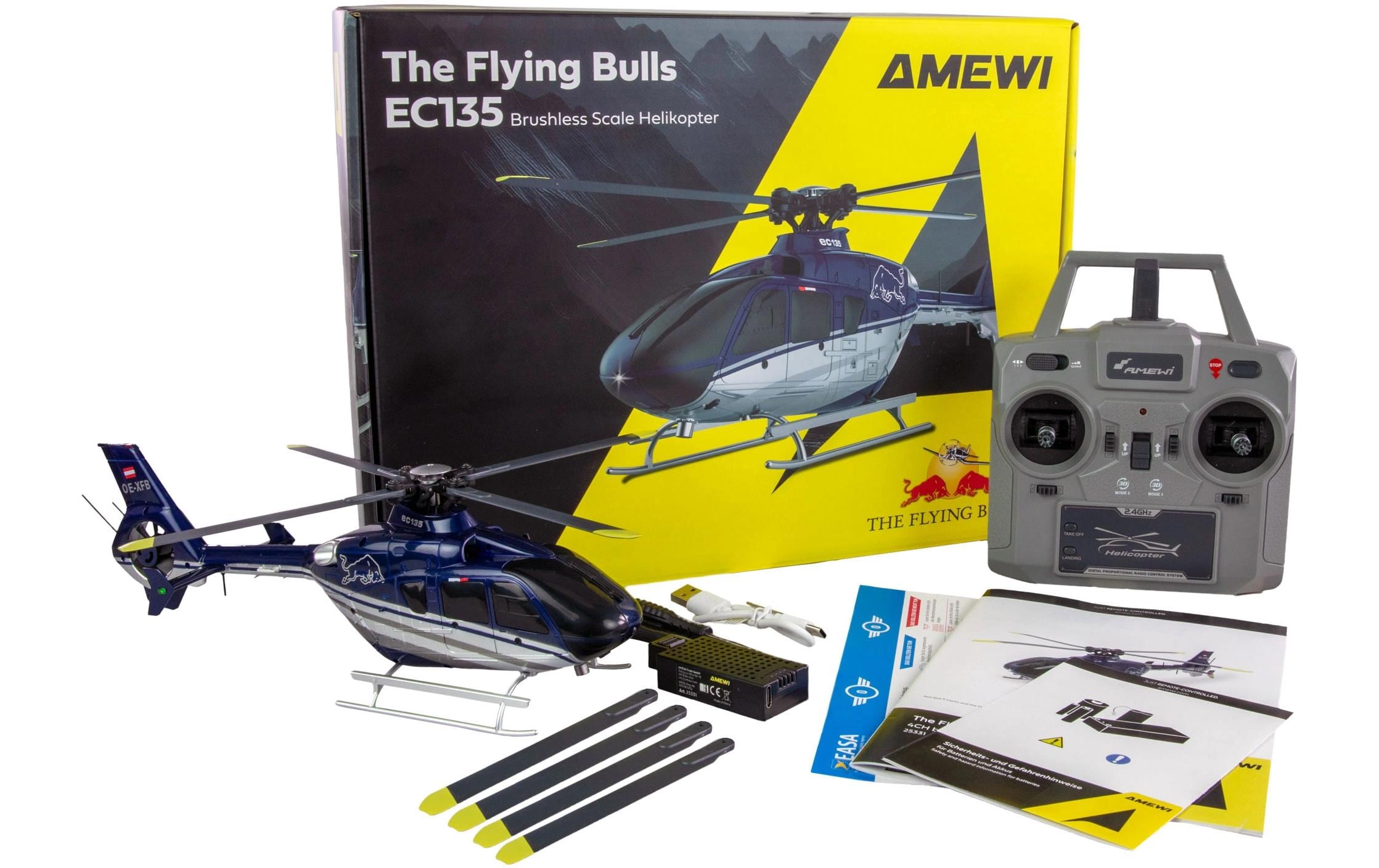 Helikopter EC135 Flying Bulls 4-Kanal, RTF, 6G<br>Helikopter mit brushless Motor