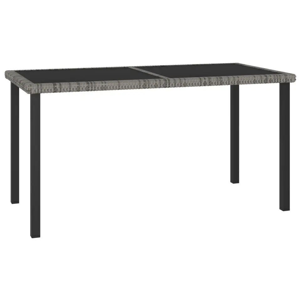 vidaXL - Tuintafel - Grijs - Poly rattan - 140 x 70 x 73 cm