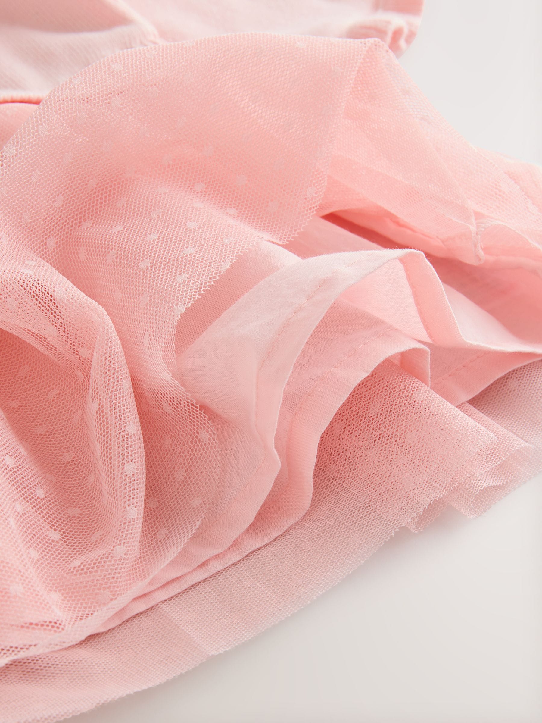Roze met konijnen - Gebreide tweedelige babyjurk (0mnd-2jr)