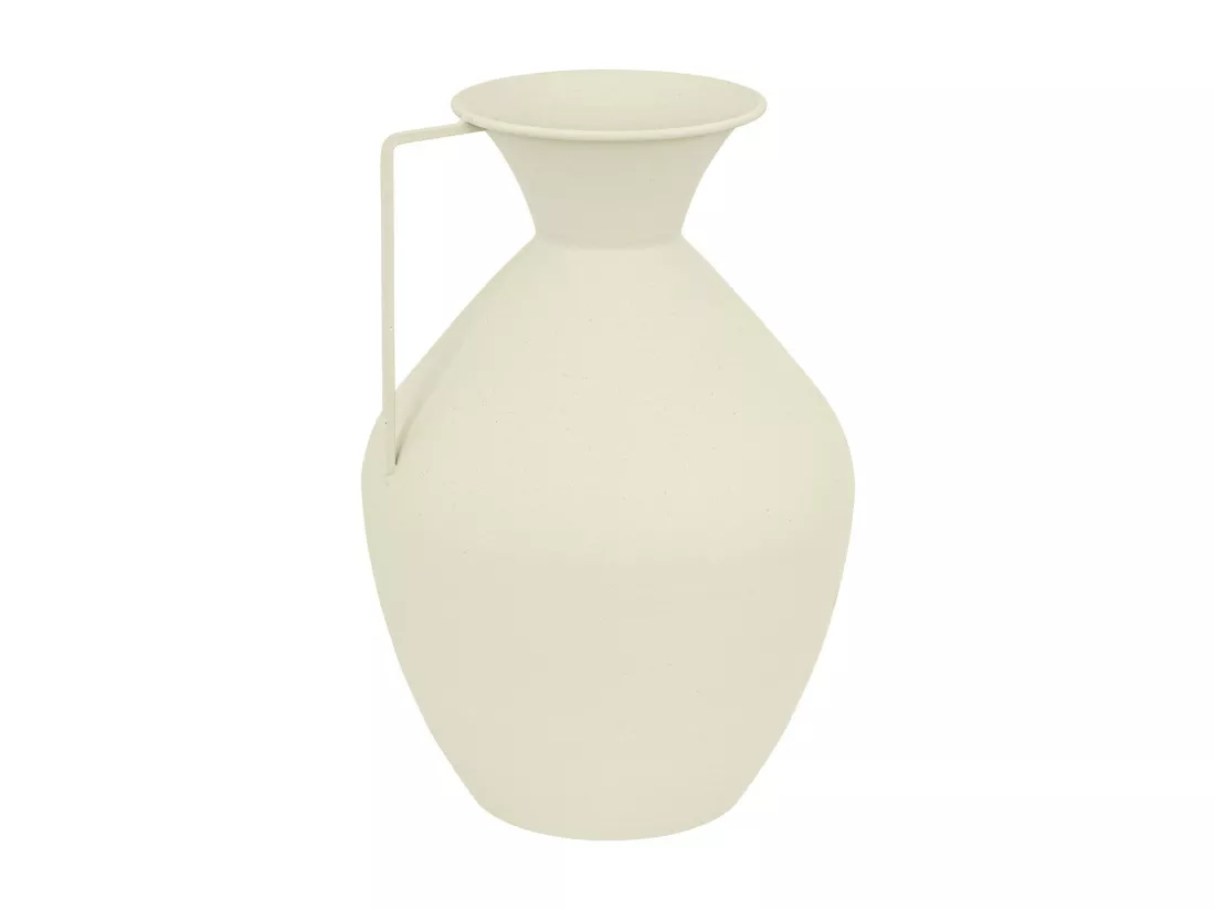 Vase amphore en métal Blanc design moderne H 36 cm