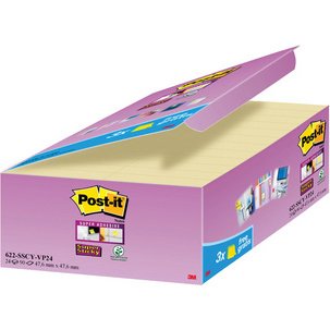 Bloc-note super sticky notes, 47,6 x 47,6 mm, 21+3