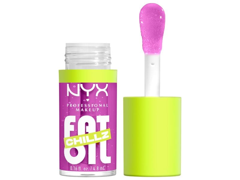 NYX Professional Makeup Lip Gloss Fat Oil Chillz Strawberry Veganer Lip Gloss für 12 Stunden volle und gepflegte Lippen