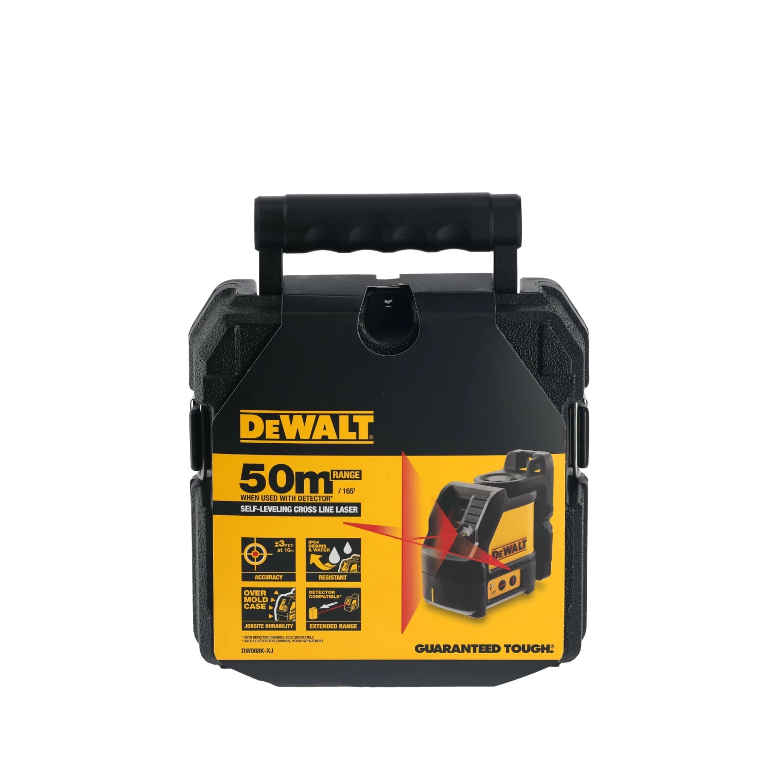 Dewalt DW088KPOL zelfnivellerende kruislijnlaser in koffer (DW088K) & kolom (DE0882) - 15m