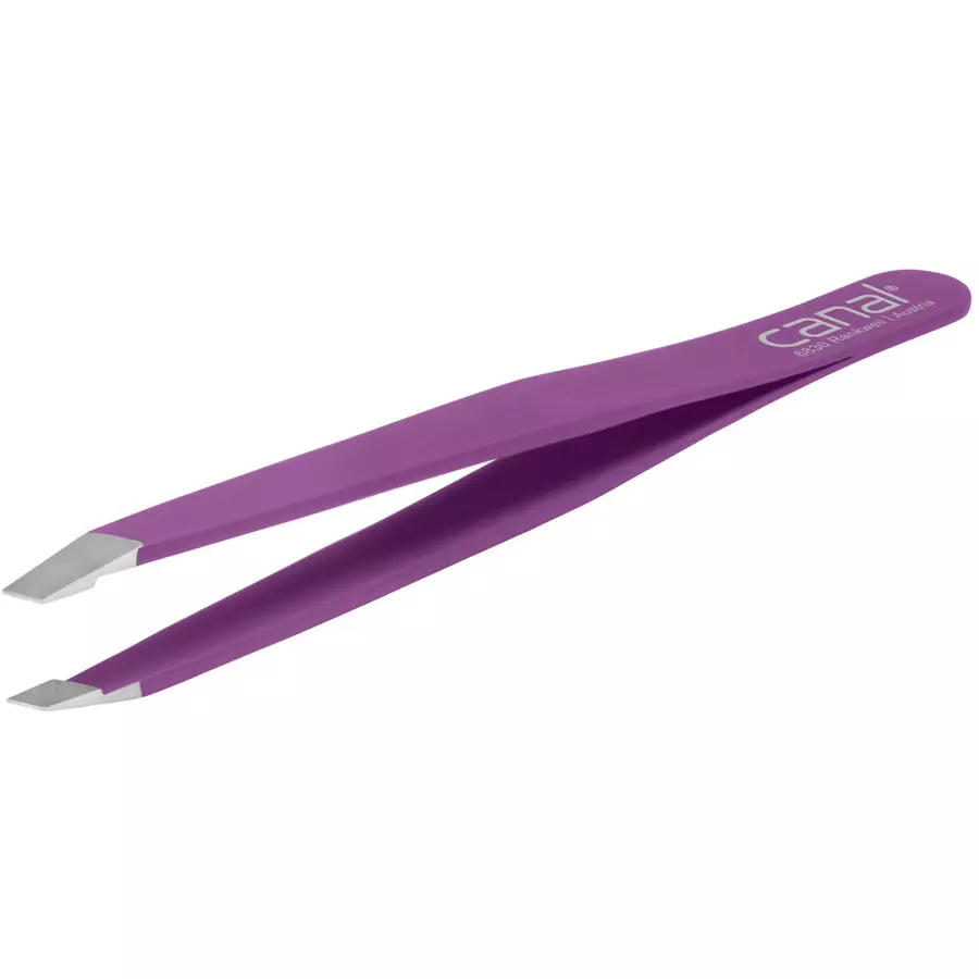 canal® Haarpinzette schräg, violett, rostfrei 9 cm