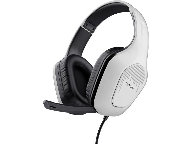 Trust Headset GXT 415W Zirox Schwarz/Weiss Gaming-Headset mit komfortablen ohrumschliessenden Polstern und einstellbarem Mikrofon