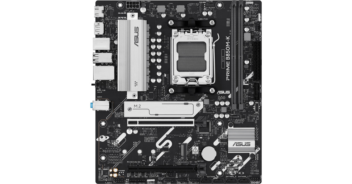 ASUSPRIME B850M-K socket AM5 moederbord  (2.5 GbE-LAN, Sound, µATX)