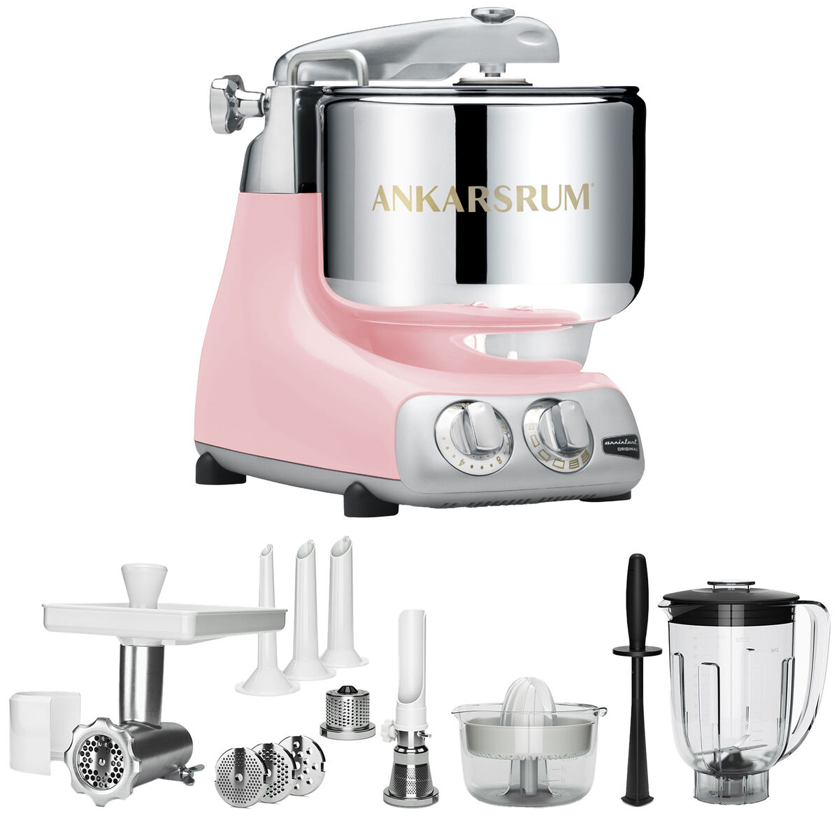 Ankarsrum Assistent Original AKM6230 Skyet Rosa + Deluxepakke