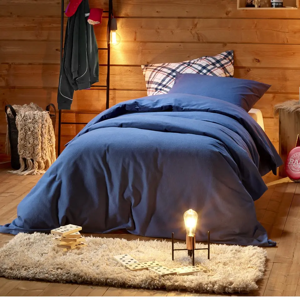 De Witte Lietaer Dekbedovertrek Laura Blue Indigo - 140 x 200/220 cm - Flanel