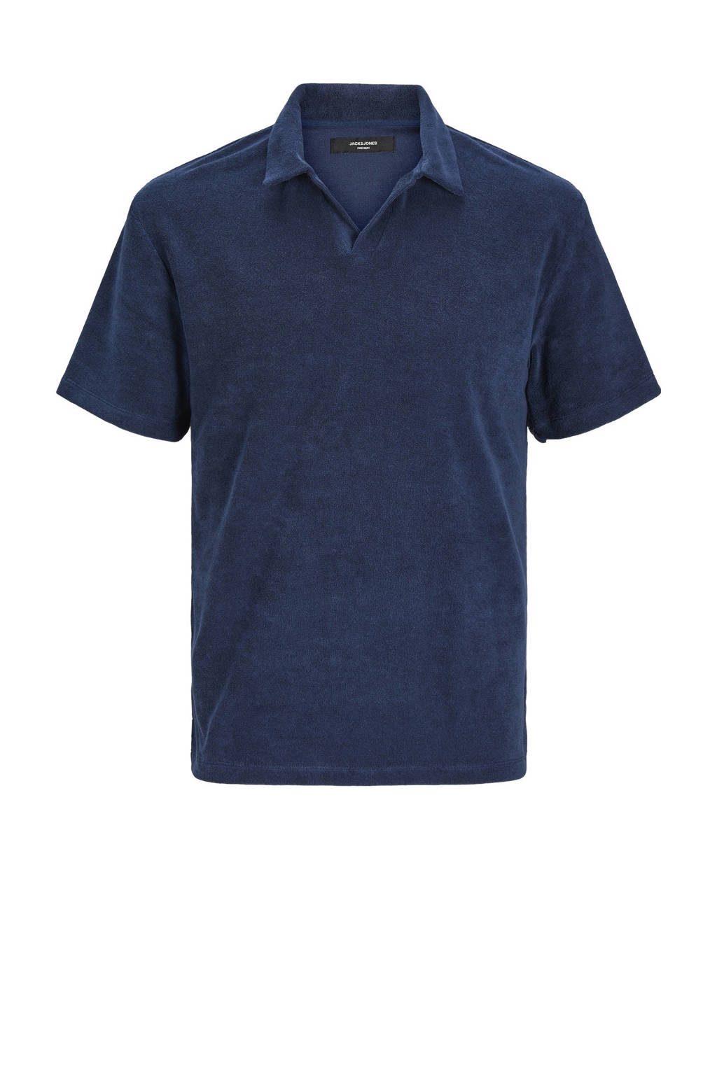 JACK & JONES badstof polo JPRBLA donkerblauw