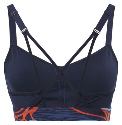 Brassière Reebok Femme Training Lux Strappy Bleu Rouge
