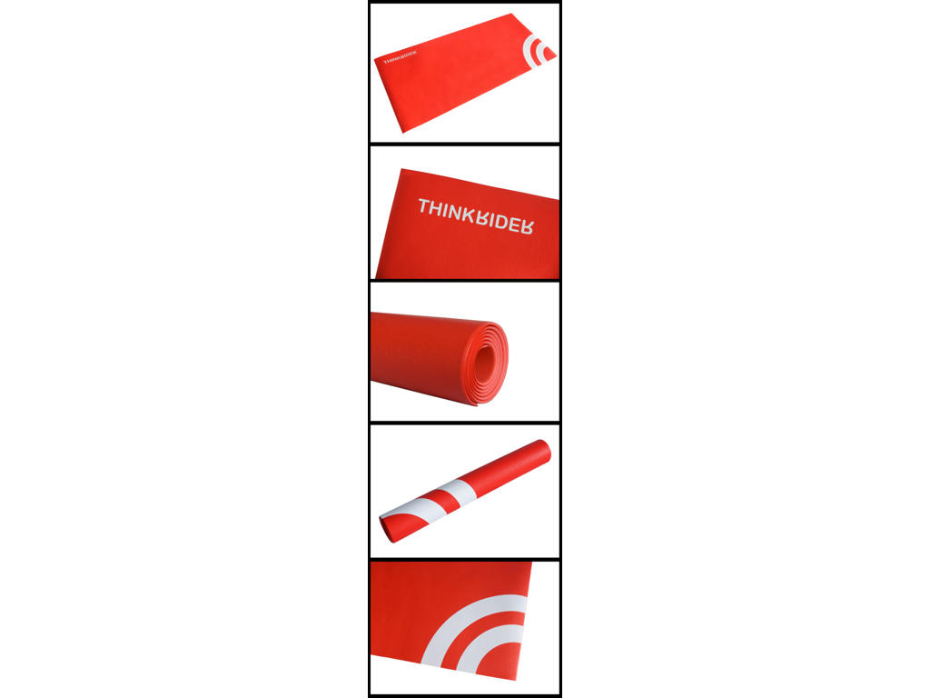Thinkrider træningsmåtte til hometrainer198 x 91 cm rød