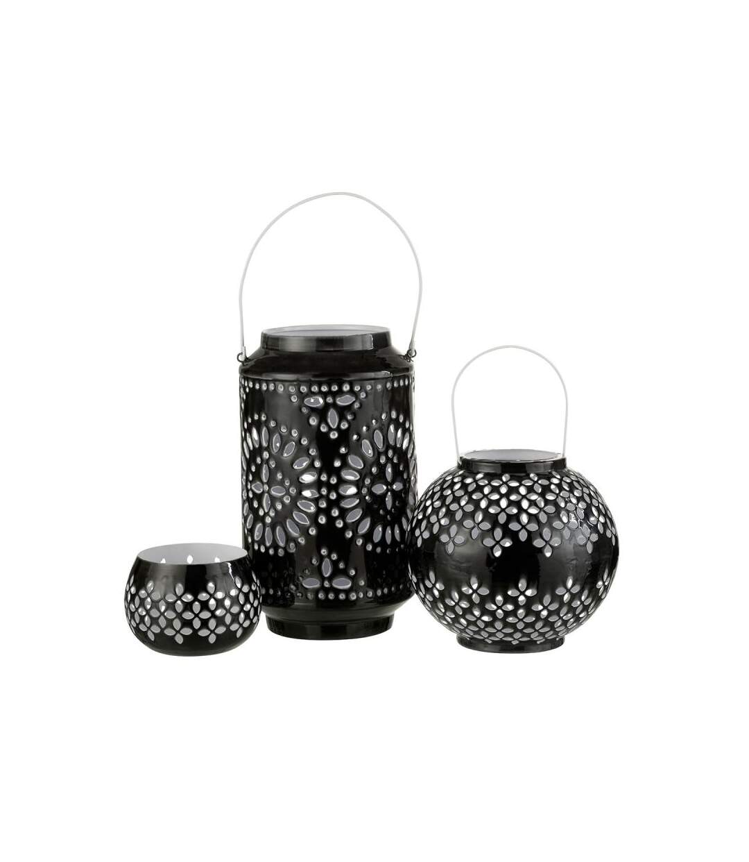 Paris Prix - Lanterne Cylindrique Métal sévilla 43cm Noir