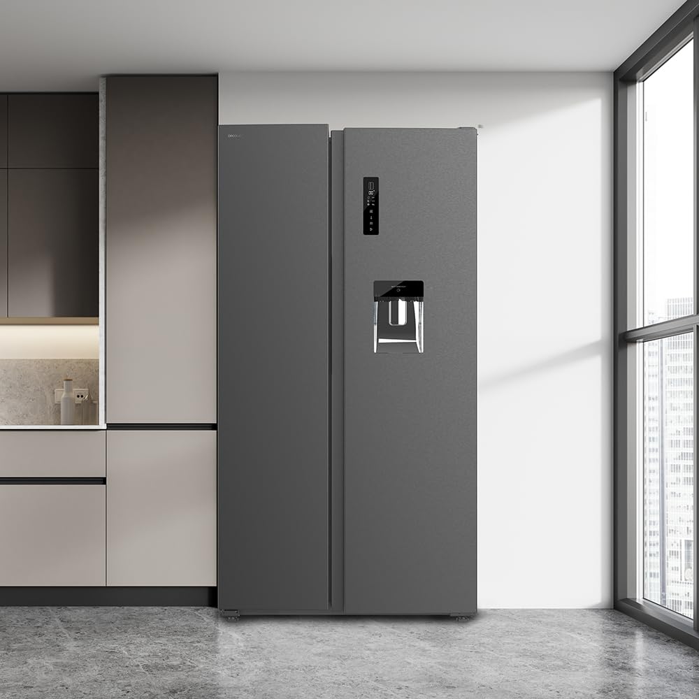 Cecotec American Refrigerator Bolero CoolMarket SBS 559 Dark E. 559L, 177 cm X 90 cm, Class E, Multi Air Flow System, Total No frost, Inverter plus mo