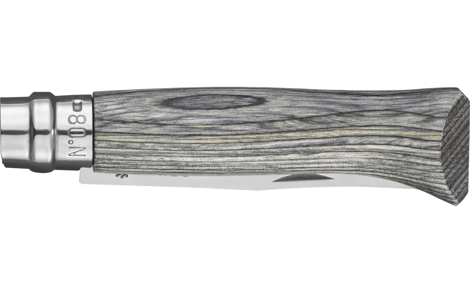 Opinel N°08 Taschenmesser mit Griff aus Birkenholz Klingenlänge 8,5 cm grau