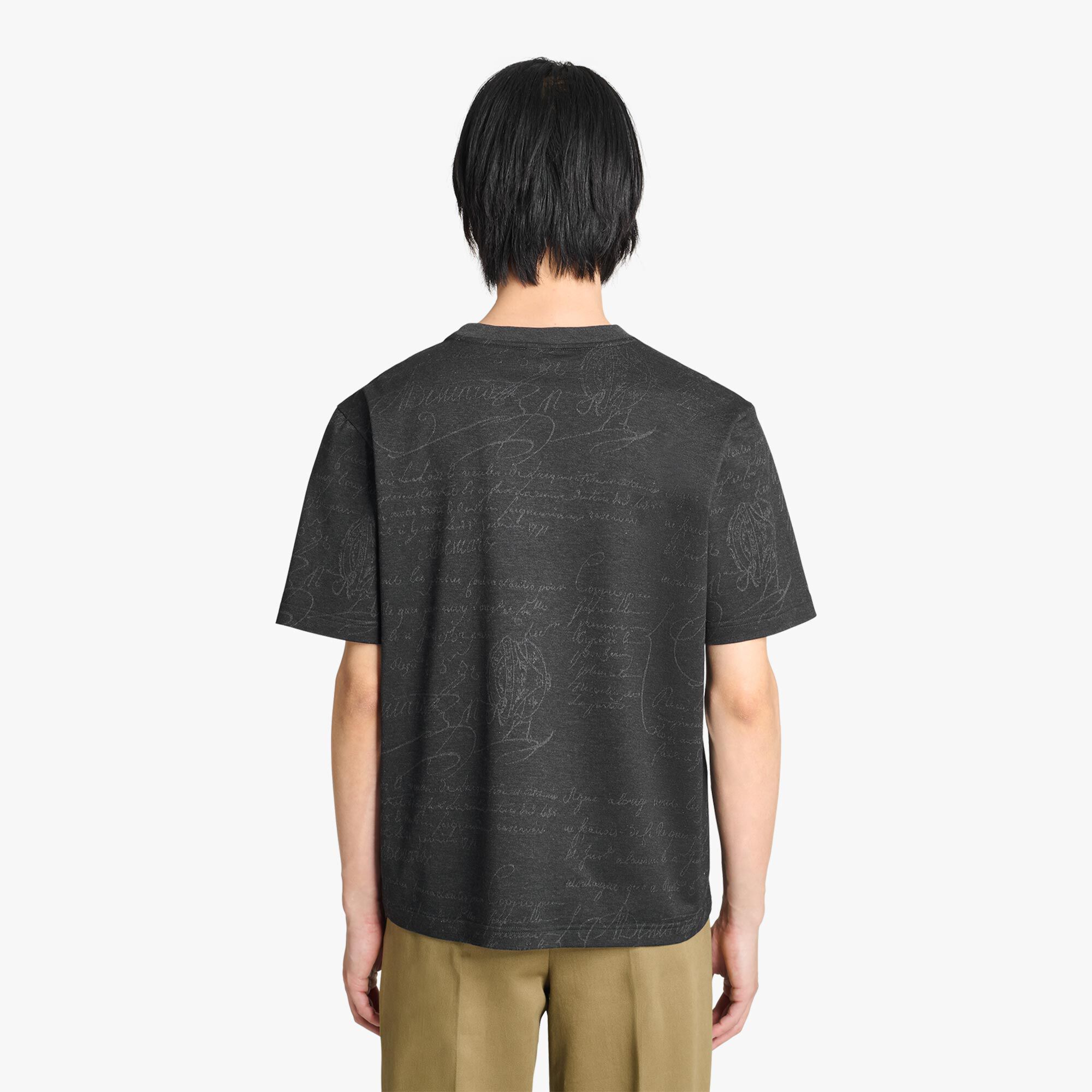 T-Shirt En Jacquard Scritto All-Over