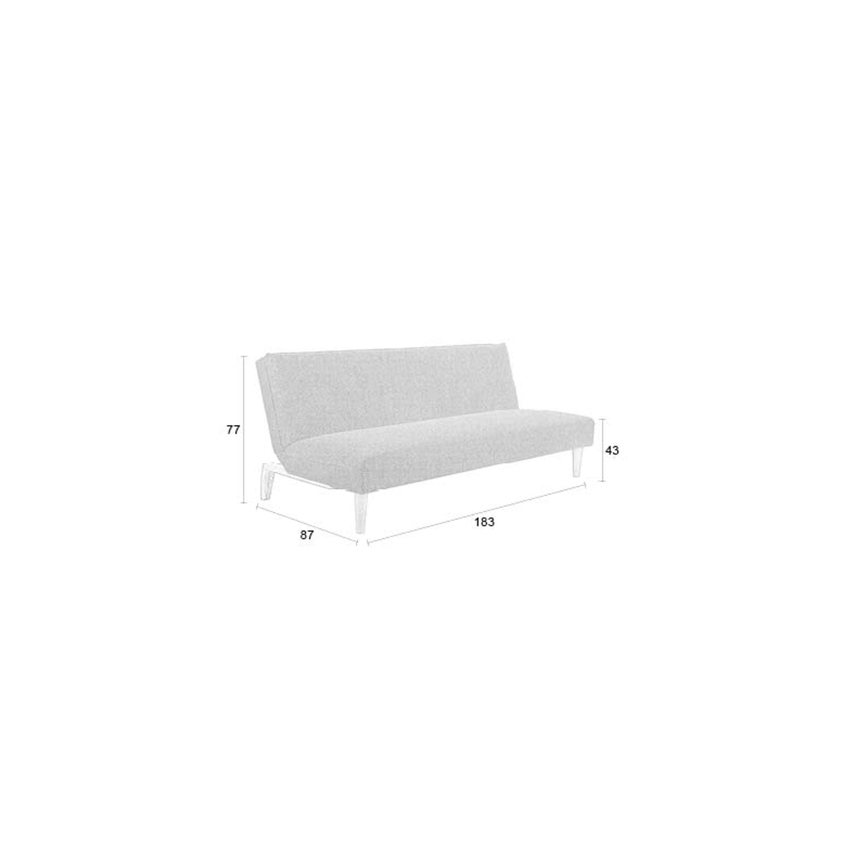 Housecraft Living Luz Slaapbank 2 persoons| Logeerbed| Bedbank Grijs