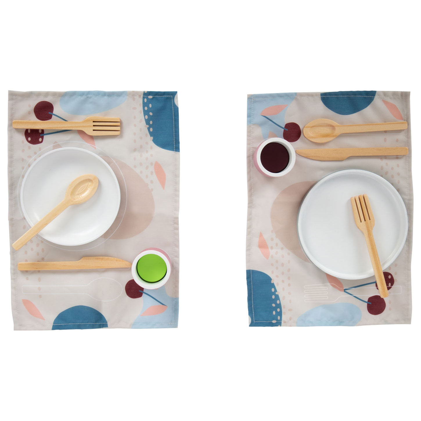 Small Foot-Houten Bestekset met Placemats, 18dlg.