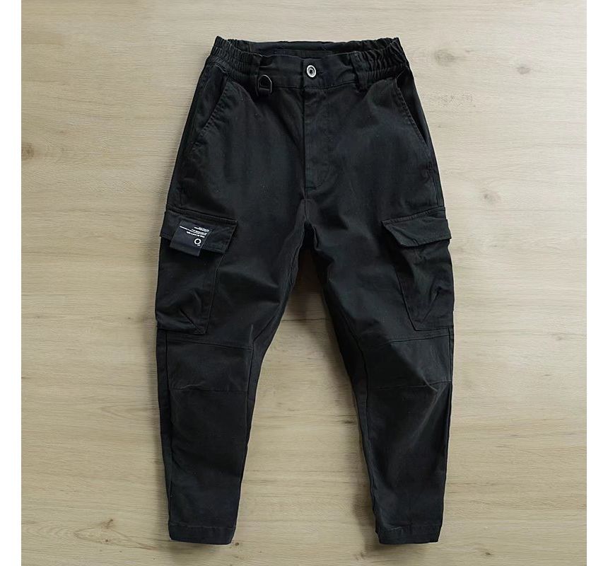 Sinlarity - Mid Rise Plain Tapered Cargo Pants