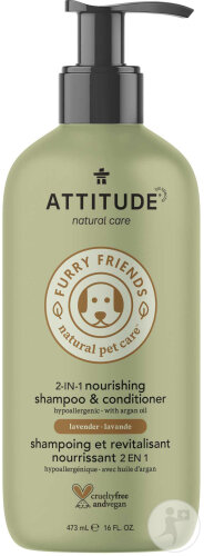 Attitude Furry Friends Natural Pet Care Shampoing Et Revitalisant 2en1 Nourrissant 473ml