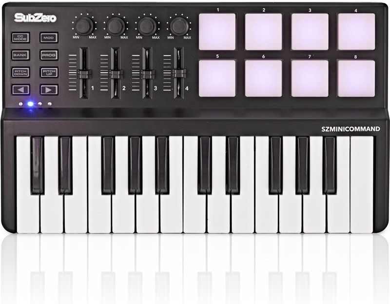 SubZero MiniCommand USB MIDI-controller en Keyboard