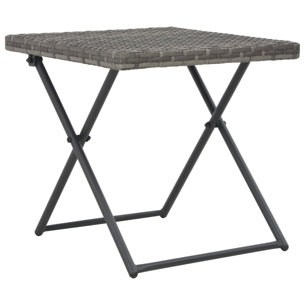 Ensemble de chaises longues pliables 3 pièces résine tressée gris