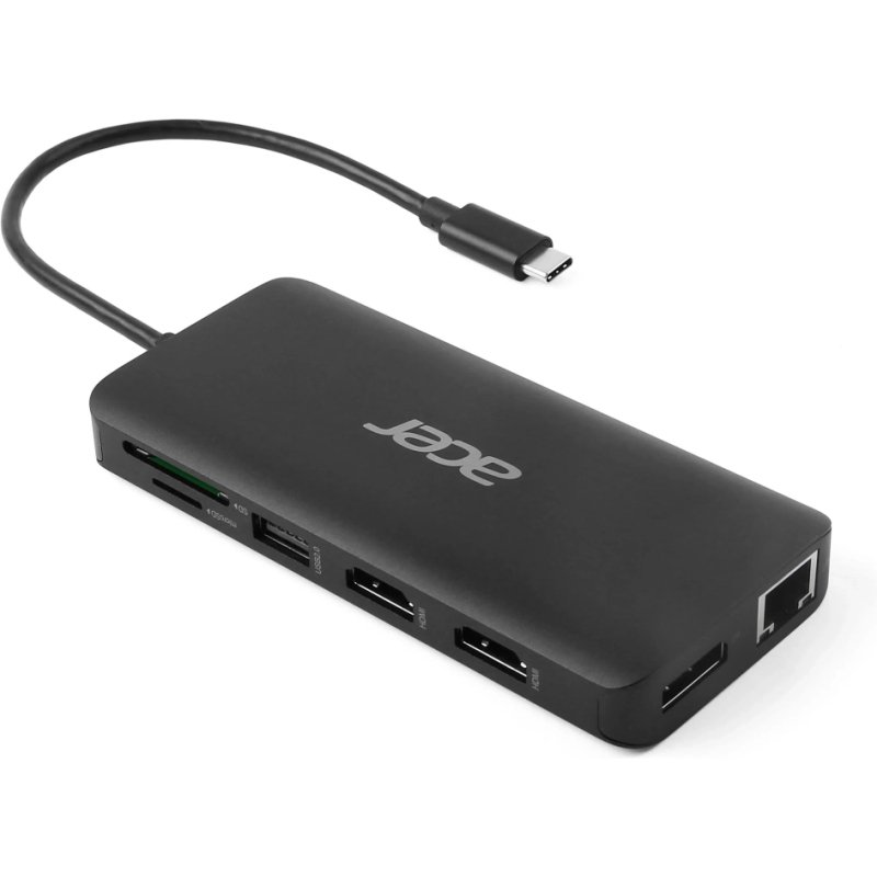 Acer USB Type-C Dongle 12-in-1 Black Avec fil USB 3.2 Gen 1 (3.1 Gen 1) Type-C Noir