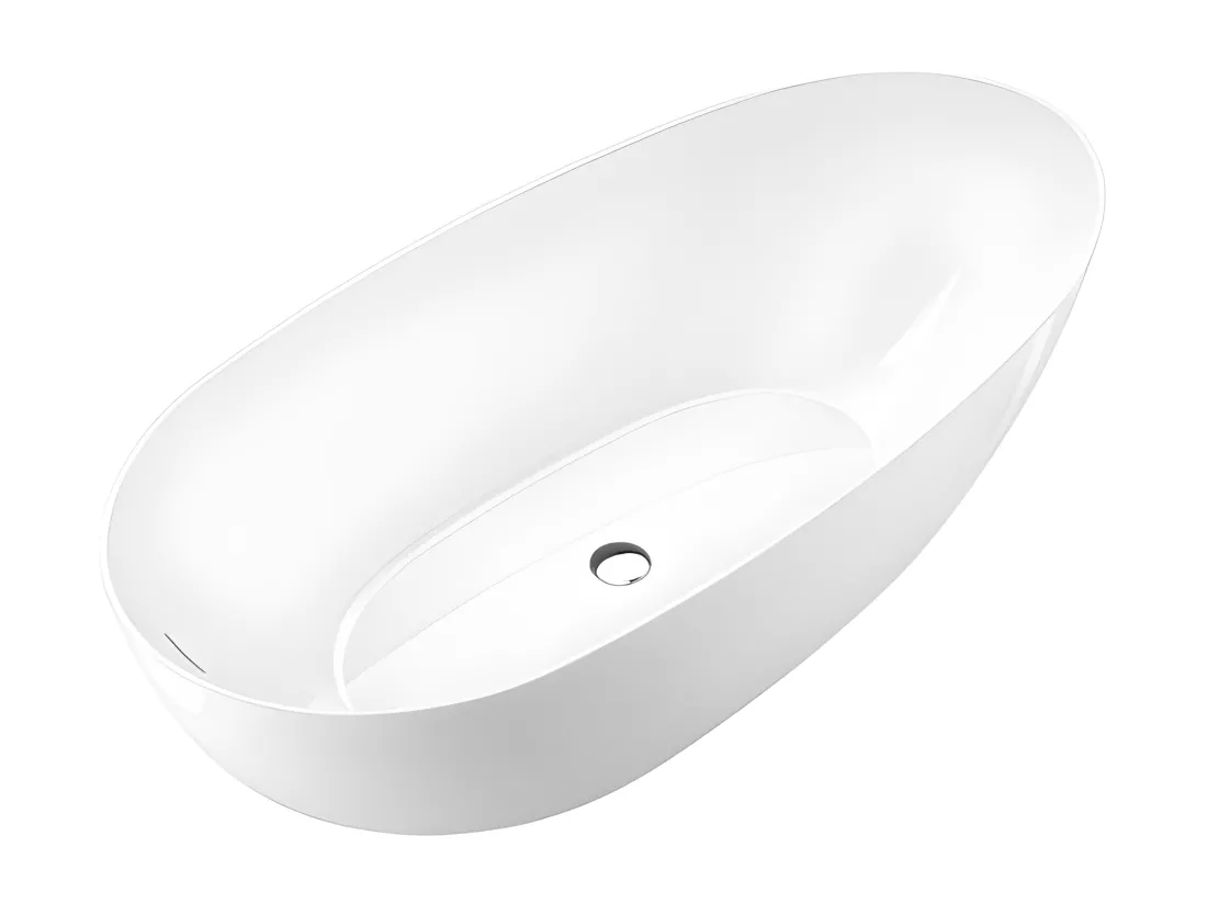 Baignoire îlot design ovale FLORIDA blanche 180 cm Brillant