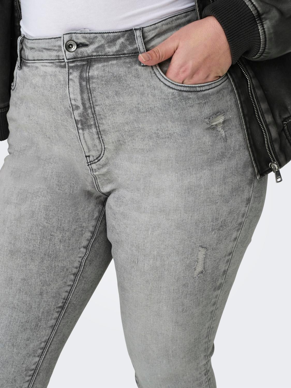 CARMILA Hohe Taille Skinny Fit Jeans Light Grey Denim