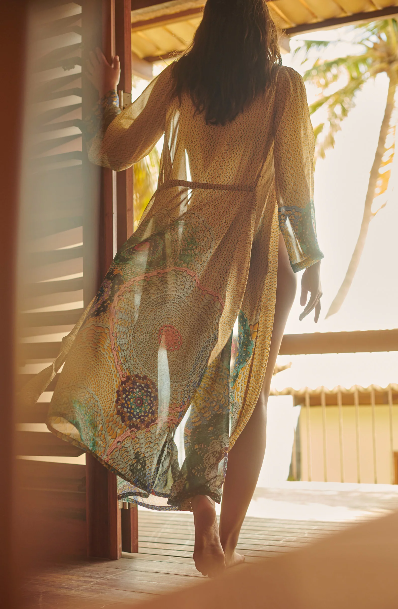 caissy Long kimono ample en voile imprimé GIPSY Gipsy