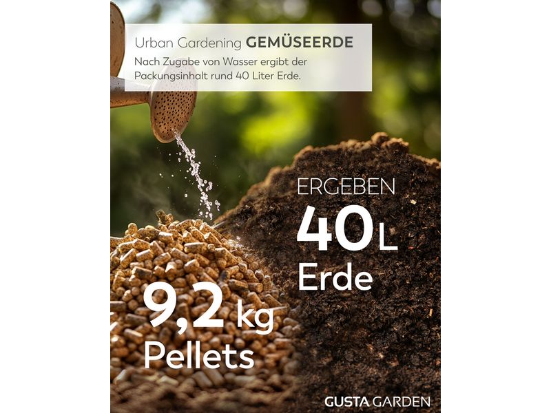 Gusta Garden Pelletierte Quellerde 9.2 kg Pelletierte Quellerde für Gemüsepflanzen
